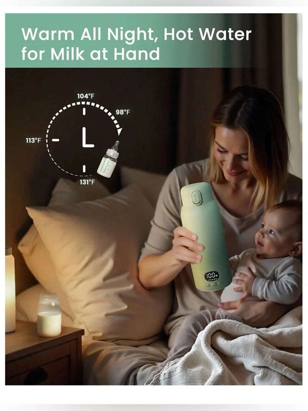 Portable Baby Bottle Warmer – Light Green
